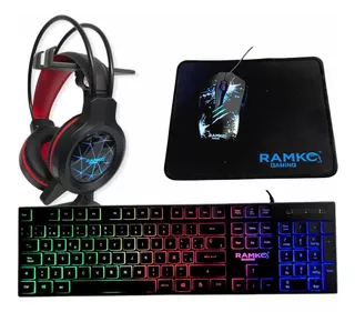 Kit Gamer 4 En 1 Ramko Rm01 Teclado + Mouse + Audífono +pad.