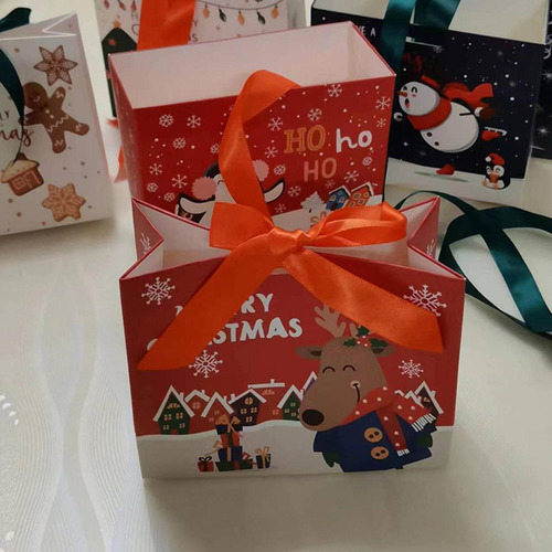 6 Bolsa De Regalo De Navidad Con Pajarita, Suministros Para