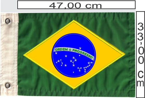 Bandeira Do Brasil Bordada Para Barcos, Motos, Triciclos