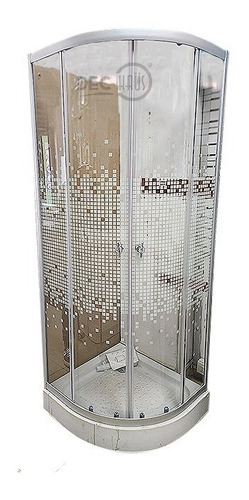 Shower Door Curvo Y Receptaculo 70x70 Vidrio 5mm Mosaico