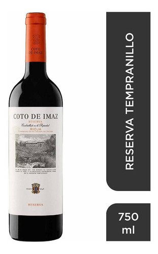 Vino Tinto Español El Coto De Imaz Reserva 750ml