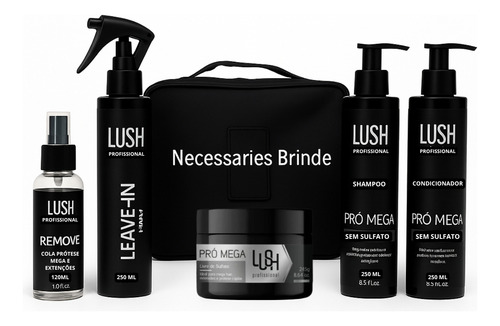Kit Prótese Capilar Shampoo Condicionador Máscara E Leave-in