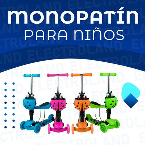 Imagen 2 de 10 de Monopatin 5 En 1 Canasto 3 Ruedas Reforzado Para Niños