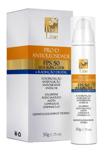 Protetor Pro-d Antioleosidade Fps 50 Antiacne Peel Line 50g