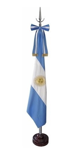 Bandera Argentina Ceremonias Completa Con Asta Y Pedestal.