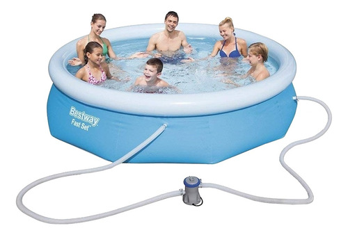 Pileta inflable redonda Bestway Fast Set 57270 de 305cm x 76cm 3638L azul
