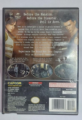 Resident Evil Zero Game Cube Original (Usado)