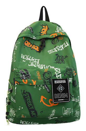 Mochila Personalizada Graffiti Estilo Coreano De Gran Capaci