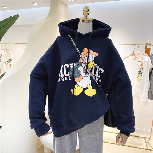 Sudadera Con Capucha De Terciopelo Grueso Para Mujer, Otoño