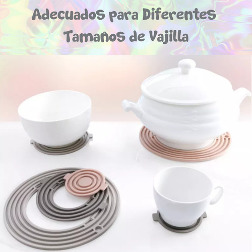Salvamantel Papu Baby 3 En 1 De Slicon Porta Ollas Calientes Color Rosa/Gris