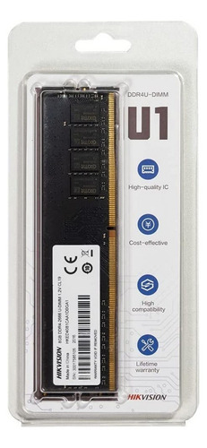 Memoria RAM U1 gamer color negro 8GB 1 Hikvision HKED4081CAB2F1ZB1