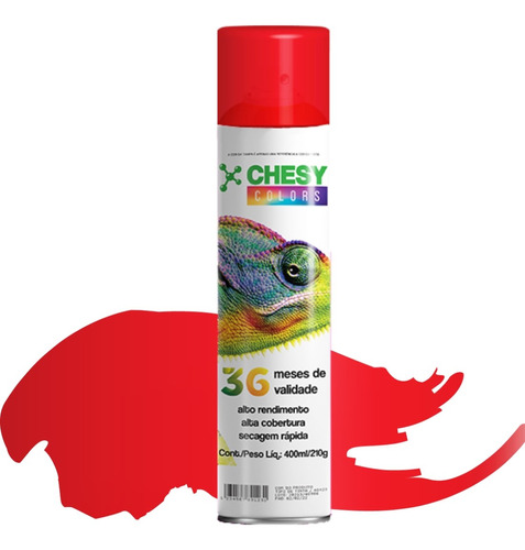 Tinta Spray Chesy Luminoso Vermelho 210g 400ml Chesiquimica