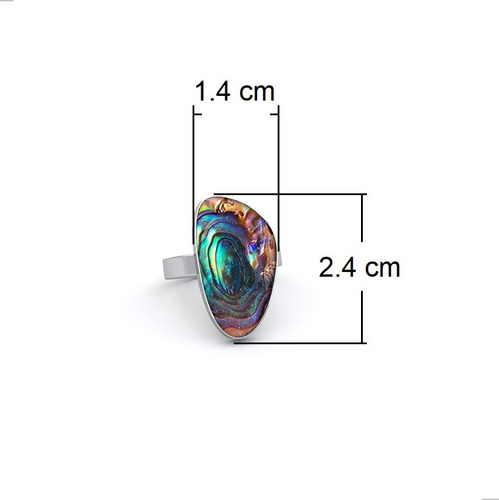 Imagen 2 de 10 de Anillo Triángulo Con Concha De Abulón De Plata .925 Agálea