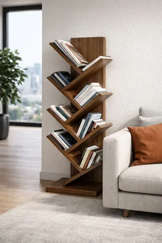 Estante Zig Zag Para Livros Livreiro Mdf Decoração Sala Full