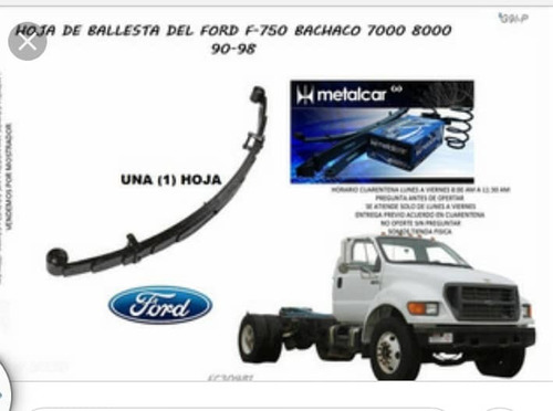 Ballesta Maestra Ford-f8000 F-750 Diesel Delantero2001