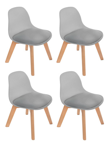 4 Sillas Duduk Frankfurt Para Niños O Niñas Modernos Color Gris