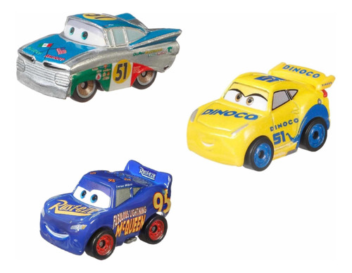 Mini Racers 3 Pack Ramon, Mc Queen Y Cruz Ramon Plata