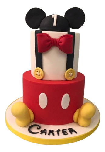 Mickey Topper Para Torta En Fondant 12 Pzas .