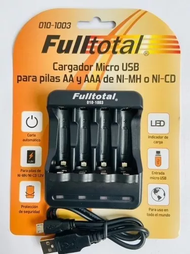 Cargador Pilas Recargables Aa Y Aaa Corte Automático Usb 5v