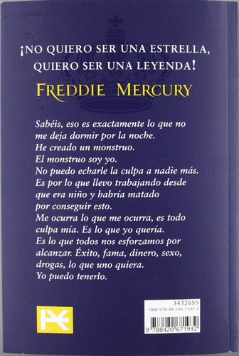 FREDDIE MERCURY: La biografía definitiva, de Jones, Lesley-Ann., vol. 1. Editorial Alianza, tapa dura en español