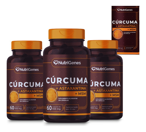 Kit Cúrcuma + Msm + Astaxantina Com 3 Unidades Nutrigenes