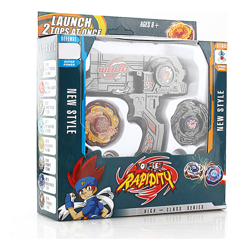 2 Beyblade + Hybrid Metal Fusion Beyblade Rapidity Fight