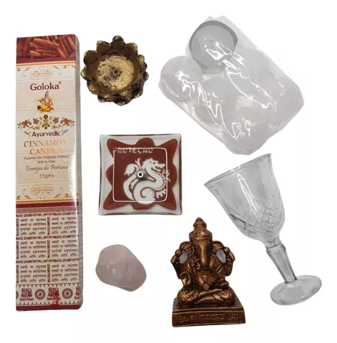 Kit de Meditação com os 5 Elementos (fogo, ar, terra, água e éter)