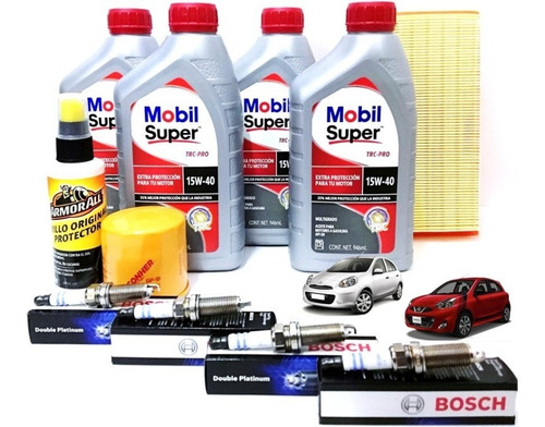 Kit Cambio De Aceite Nissan March 1.6l 2014 Mobil Armor All