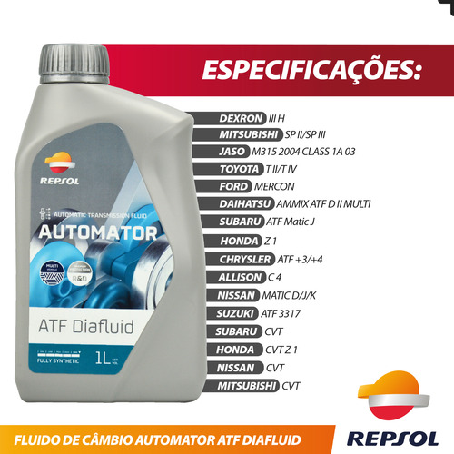 Kit 12 Un Fluido Transmissão Atf Diafluid Sintético Repsol
