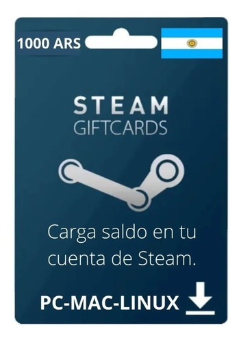Imagen 1 de 1 de Saldo Steam 1000ars Gift Card Argentina