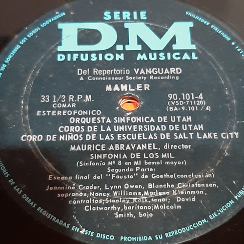 Sin Tapa Disco Maurice Abravanel Orq Coro Utah Mahler Cl0