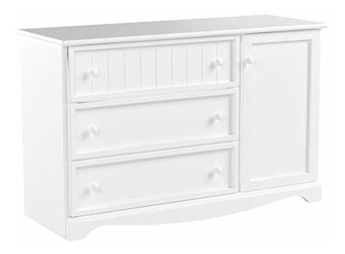 South Shore Savannah Dresser De 3 Gavetas Con Puerta, Blanco