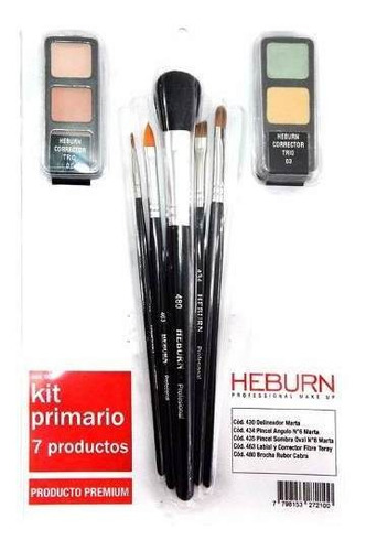 Heburn Pinceles Brochas Maquillaje 509 Primario + Corrector