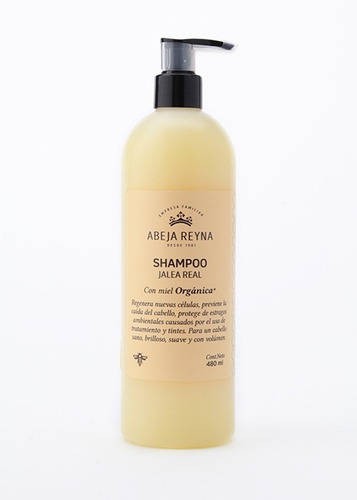 Shampoo Jalea Real Con Miel Orgánica. Abeja Reyna - 480 Ml