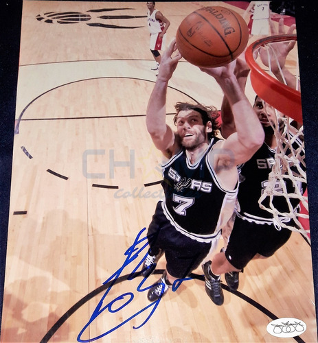 Foto Firmada Fabricio Oberto Spurs Argentina Autografo Nba