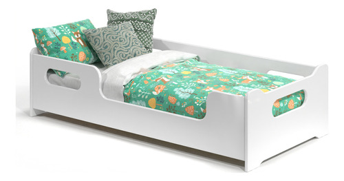 Mini Cama Berço Encanto Montessoriana Para Quarto De Menino E Menina Com Proteção Lateral