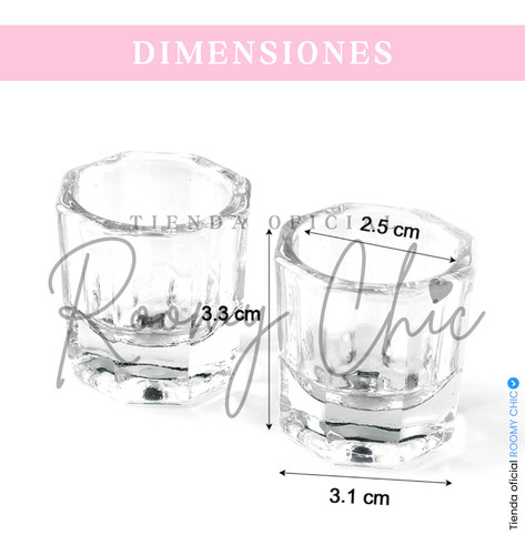 Godete De Vidrio Vasito Para Monómero De Uñas Acrílicas