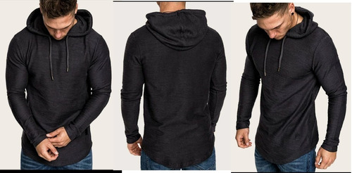 Sudadera Negra Hombre Moda Asiática