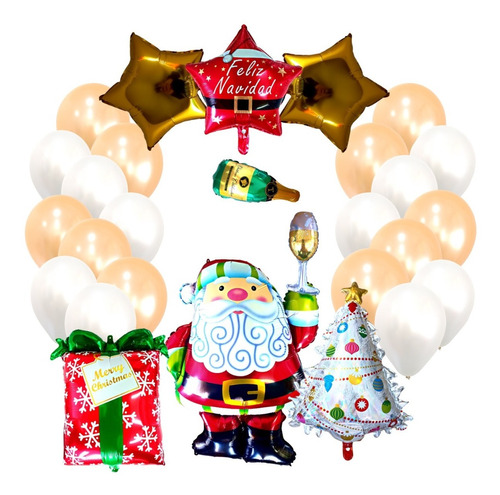 Combo Kit Deco Fiesta Globos Navidad N°3