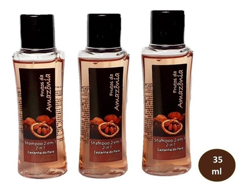 Shampoo 2em1 Frasco 35ml Castanha Cx 200un P/ Hoteis,pousada