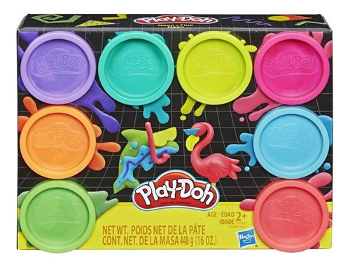 Playdoh Pack X 8 Latas Hasbro Color Surtidos