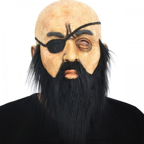Mascara De Pirata Pelado Con Parche Y Barba De Latex Disfraz