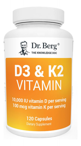 Vitamina D3 K2 Con Aceite Mct 10000 Ui Dr Bergs 120 Cap