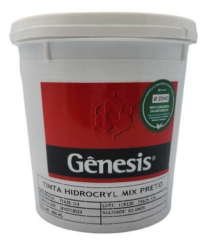 Tinta Serigrafia Tecido Hidrocryl Mix Preto Genesis 900ml