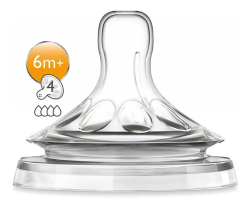 Imagen 3 de 5 de Set Tetinas Avent Natural X2 Unidades Flujo Rapido +6 Meses