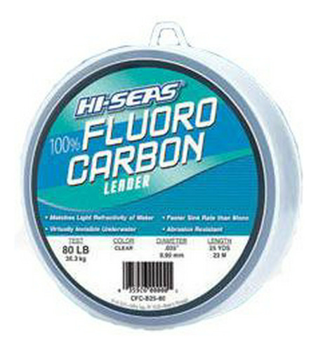 Líder De Pesca Invisible 100% Fluorocarbono - 6-400lb