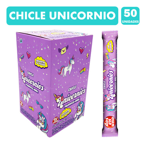 Chicles Estilo Unicornio  - Dos En Uno (caja Con 50 Uni)