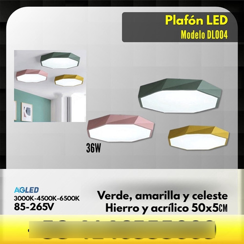 Plafon Led 48w Rosa 3k4k6k 85-265v 500x500 Dl004