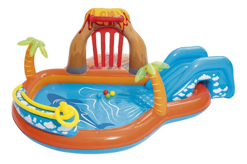 Piscina Infantil Inflável Bestway Vulcão Interativa 208l