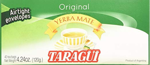 Taragui Yerba Mate - 40 Bolsitas De Té - Compañero De Yerba 